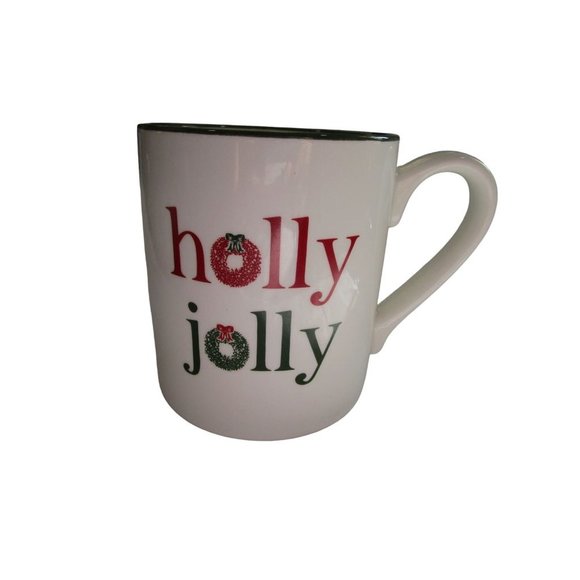 Holly Jolly Christmas Holiday Stoneware Mug Threshold for Target Red Green White - Picture 5 of 10